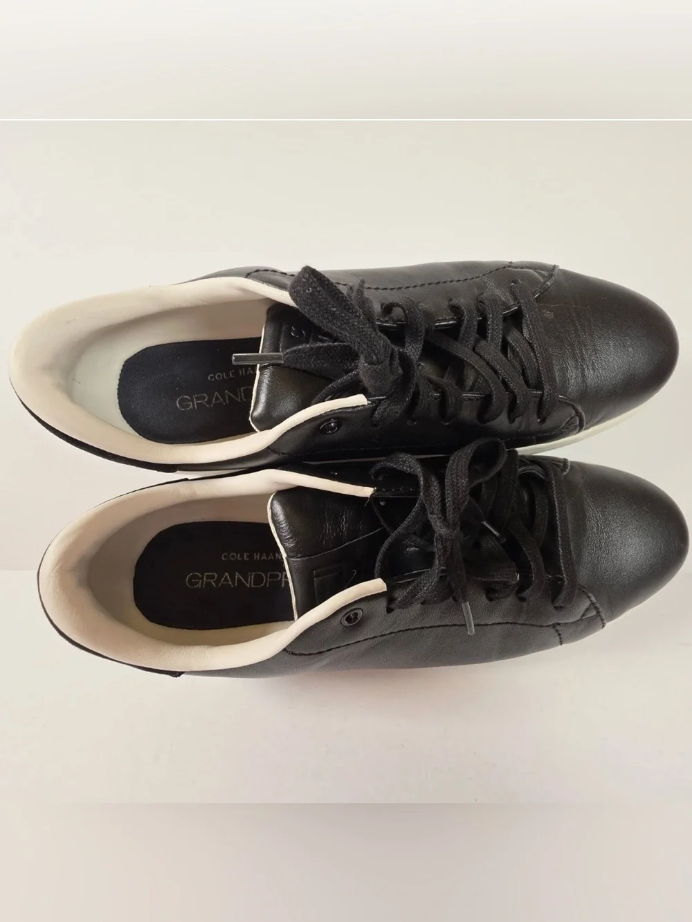 Cole Haan GrandPro Tennis Leather Black Optic White - Women's Size 10B - W02896